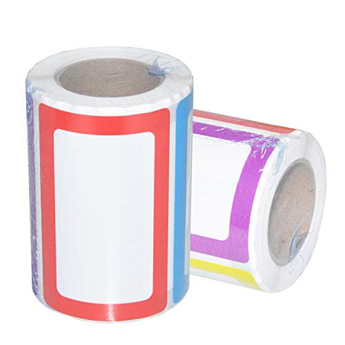 image for Methdic 5 Colors Adhesive Name Tag Labels, 250 Stickers 3.5