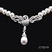 JYX Pearl Pendant Swan Necklace AA+ Quality Gorgeous Genuine 6-7mm White Freshwater Culured Pearl Strand Necklace for Women 20