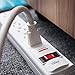 KMC 6-Outlet Surge Protector Power Strip with 10-Foot Cord, 1200 Joule, Overload Protection