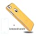 Case for Apple iPhone 7 Gold Lether Dual Layer Design for Girls&Body&Women&Men with Screen Protector Tempered Glass (White)