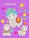 Sketchbook: A Cute Purple Kawaii Japanese Llama Alpacas Theme Large 8.5