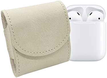 Hilike AirPods Case PU Leather Magnet closure Protective Cover for Apple Wireless Earphone AirPods (White)