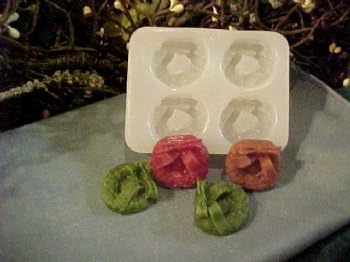 Wreath Embeds 4 Cavity Silicone Mold 5199 Food-Soap-Candle-Resin-Flexible