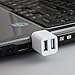 Cute USB Mini 2-Port USB 2.0 Hub Splitter (Dark Grey Metallic)
