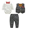 Famuka Baby Jongens Romper Kleding Tuxedo Doop Trouwpak Babykleding Set