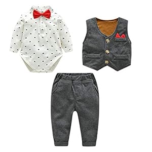 Famuka Baby Jongens Romper Kleding Tuxedo Doop Trouwpak Babykleding Set