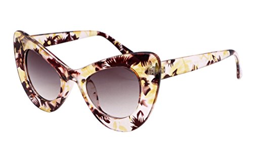 Feisedy Cat Eye Retro Acetate Frame Polycarbonate Lenses Women