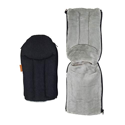 liuliuby CozyMitts - Weatherproof Stroller Hand Muff/Stroller Warmer Gloves for Freezing Winter - Universal Fit - 2019 New Launch (Black Mélange)