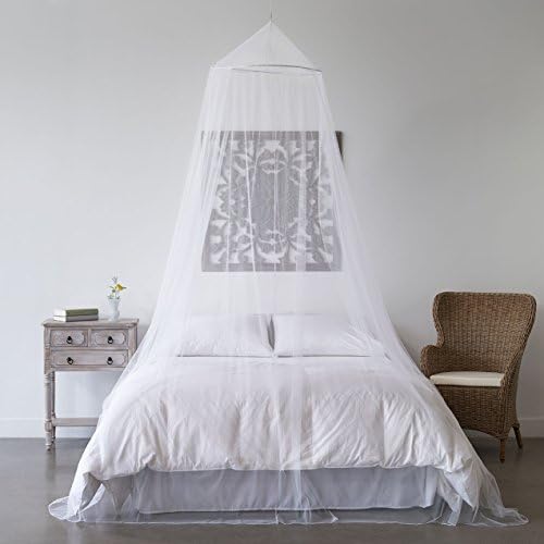 Mosquito Net Bed Canopy – Bug Screen Repellant – Conical Curtains for Twin, Full, Queen & King Beds – Repels Insects Carrying Malaria & Diseases – Home or Travel Use – Includes Hardware
