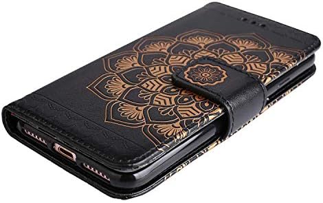 DENDICO iPhone 7 / iPhone 8 Case, Premium Leather Wallet Case Book Flip Cover Shockproof Protective Case with Card Holder for Apple iPhone 7 / iPhone 8 - Black
