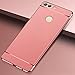Huawei P Smart Case, Huawei Enjoy 7S Case, Ranyi [3 in 1 Hybrid] [Anti-Slip] [Metal Texture] Luxury Painting Bumper + Matte Hard Back Cover 3 in 1 Case for Huawei P Smart/Enjoy 7S (Rose Gold)