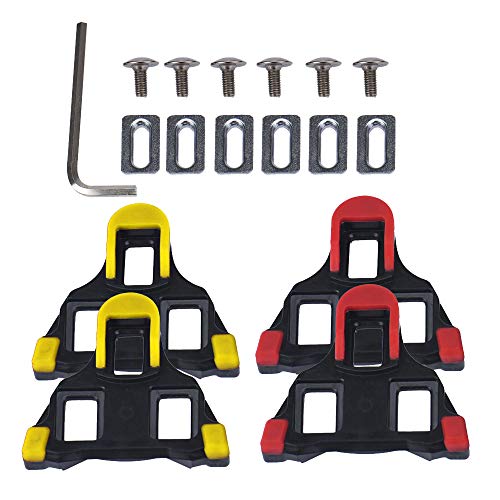Yillsen 2 Pair Road Bike Cleats, Bicyce Cycling SPD Cleats 6 Degree Float Self-Locking Cycling Pedal Cleats Compatible with Shimano SH-11 SPD-SL