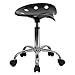 Flash Furniture Taylor Vibrant Black Tractor Seat and Chrome Stool
