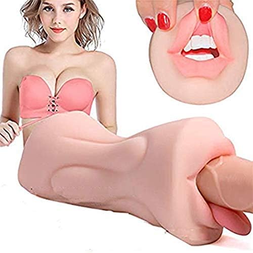 2 in 1 Happy Realistic 3D Male Pusseys Strocker Sleeve Toy, Medical Waterproof Silicone Toy for Male Adam and Eve Apple White