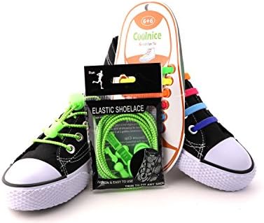No Tie Shoelaces COMBO PACK - CHILD - Lime Green Elastic/ Multi Color Silicone