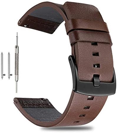 Quick Release Leather Watch Band - 18mm 20mm 22mm 24mm Replacement Wrist Strap for Men Women