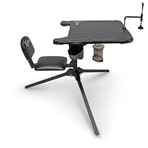 X-Stand Treestands X-Ecutor 360 Shooting Bench X-Ecutor 360 Shooting Hunting Bench with Backrest & 360 Degree Swivel Seat, Black