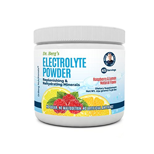 Dr. Bergs Electrolyte Powder, High Energy, Replenish & Rejuvenate Your Cells, 45 Servings, NO Maltodextrin or Sugar, Amazing Raspberry Lemon Flavor