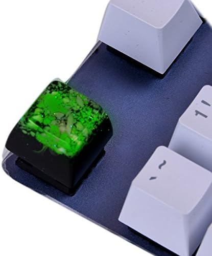Rare Backlit Keycaps Cherry MX Mechanical Keyboard Key Cap Pure Resin Handmade, Green Grass Nature.