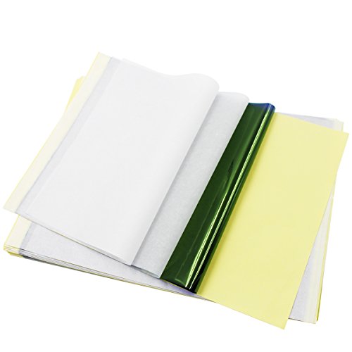 Tattoo Transfer Paper, Qulable Approx. 35 Sheets Stencil Paper Copy Paper Tracing Paper with 4 Layers (A4 Size)