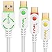 USB-C Cable, Volutz Type-C to USB A (3.0) Cords (6.5ft+3.3ft+1ft) Braided, Gold-plated, Fast Chargers for Samsung Galaxy S9 S8/Plus, MacBook Pro, LG V30 V20 G6, Nintendo Switch Etc. Equilibrium+
