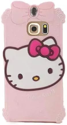 Galaxy S6 Case,Galaxy S6 Silicone Case,Hello Kitty Case,Tribe-Tiger Cute Cartoon Crystal Diamond Hello Kitty Soft Silicone Case Cover Compatible With Samsung Galaxy S6(Pink)