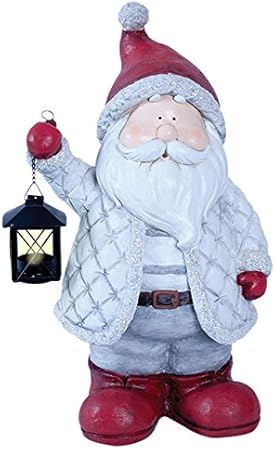Babbo Natale 50 Cm.The Christmas Workshop 84490 Statuetta Di Babbo Natale Con Lanterna 50 Cm Rosso Bianco Amazon It Casa E Cucina
