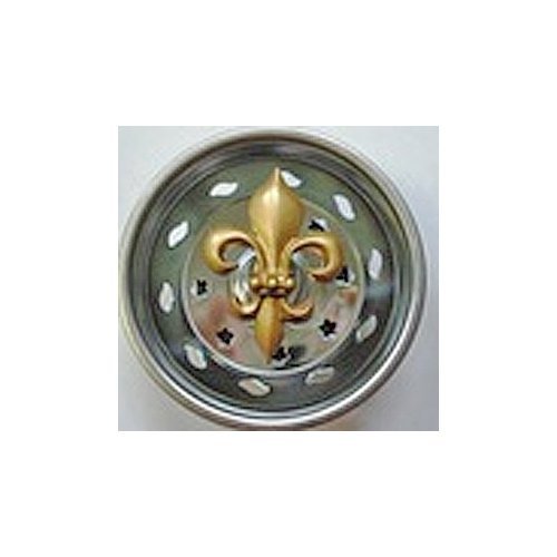 Billy-Joe Kitchen Strainer-new stainless steel basket fits standard sinks--Enamel Gold Fleur de Lis