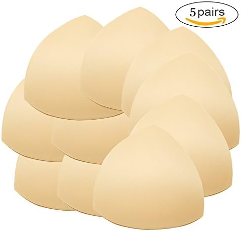 MKFSEAST Removable Breathable Smart Bra Pads Inserts 5 Pairs for Swimsuit Sports Bra Cups