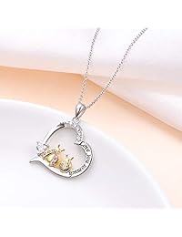 YinShan 925 Sterling Silver Heart Animal Pendant Necklace Jewelry for Women