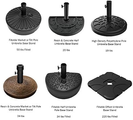 Black Pure Garden 50 Lg1211 Fill With Sand Half Moon Umbrella Base 34 Pound Weighted Semicircle Stand Talkingbread Co Il