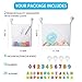 Sunny Jean Bath Toys Organizer Thickened Mesh Bag Bathtub Toys Storage Net for Baby Quick Dry Kids Bathtub Toy Holder Clean Without Mold Cartoon|incl. Vacuum Suction Cups+36(A~Z+0~9) (Double White)