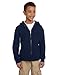 Duofold Boys' Big Powerblend Eco Fleece Full Zip Hoodie, Navy, M