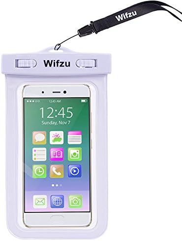 Wifzu Waterproof Case Dry Bag Universal Cell Phone Pouch for 6-Inch Phablets Water Resistant White