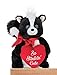 Bearington Romeo Stuffed Animal Skunk Plush, Holding a Heart with Red Bow, Kid Companion Plushie, Great Gift for Birthdays, Holidays and Other Special Occasions Like Valentines Day, Black, 10 inches