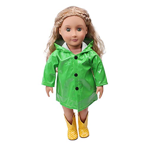 Rucan Doll Raincoat Rain Clothes for 18 Inch American Girl Doll Accessory (C)