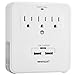 Oviitech USB Outlet Surge Protector, 3-Outlet Wall Mount Surge Protector with USB Charging and Slide-Out Smartphone Holders,Home/Office Wall Tap