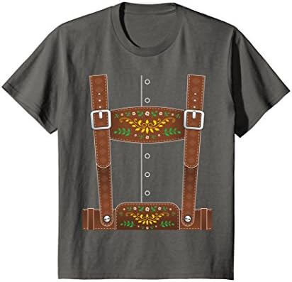 Kids Lederhosen Oktoberfest T-Shirt or Halloween Costume 12 Asphalt