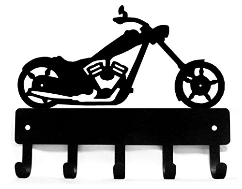 The Metal Peddler Chopper Motorcycle Motorbike #02 Key Rack/Hanger & Organizer with 5 hooks- 9 inch wide