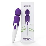 Healthy Vibes Haute Wands Waterproof Rechargeable Therapeutic Massager - Personal Handheld Wand Massager. 10 Powerful Speeds, 100% Silicone, Wireless & Cordless - Strong Motor for Neck & Shoulder