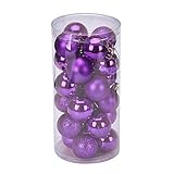 Binmer(TM)24Pcs Christmas Tree Decoration Ball Holiday Party Christmas Tree Ornaments (Purple)