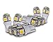 Zone Tech 5-smd Warm White High Power LED Car Lights Bulb - 8 Pieces Premium Quality 5 LED SMD SMT 194 T10 Wedge Base Warm White 12V DC/AC 1407WW