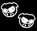 (Pack of 2) iJDMTOY JDM Style Mad Evil Pig Head Die-Cut Decal Vinyl Stickers