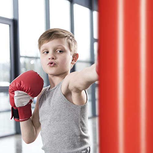 Relaxdays-Nios-Saco-Boxeo-Punching-Ball-Hinchable-Boxing-Bag-Infantil-Juguete-Antiestrs-160-cm-PVC-Negro-Rojo
