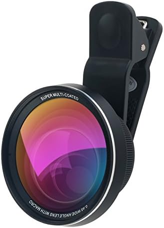HSicily 2 in 1 Phone Camera Lens Kit, 0.45X Super Wide Angle Lens, 18X Macro Lens, 68mm Thread Clip Holder Clip On Cell Phone Lens for iPhone 7/6s/6s Plus/6/5, Samsung &amp; Most Smartphones