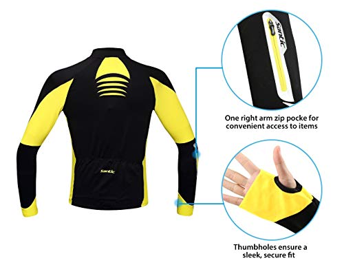image for Santic Men's Cycling Jacket Windproof Fleece Thermal Winter Bike Bicyc