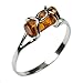 Amber and Sterling Silver Designer Ring