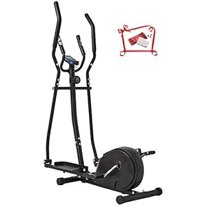 QLGRXWL Home Elliptical Cross Trainer,Magnetic Cardio Workout with 8-level Magnetic Resistance,Two Way Flywheel,Console Display with Heart Rate Sensor and Tablet Holder.