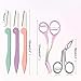 Eyebrow Razor 3 PCS, Eyebrow Comb Scissor & Tweezers Set for Eyebrow Grooming Foldable Trimmer Kit (5 Count in 1 Pack)