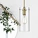 Light Society LS-C237-BB-CL Montreal Hanging Pendant, Brushed Brass with Clear Glass Shade, Industrial Modern Lighting Fixture